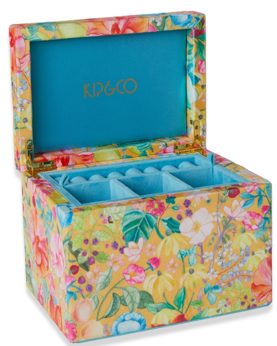 Homewares Kip&Co Jewellery Boxes | Abundance Marigold Large Velvet Jewellery Box