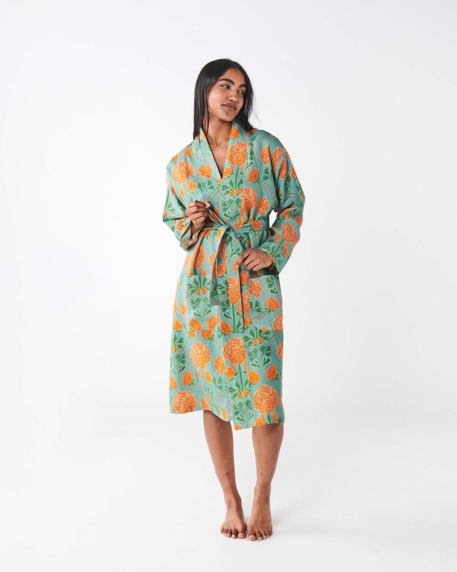 Apparel Kip&Co Adult Robes | Perfect Posie Linen Robe