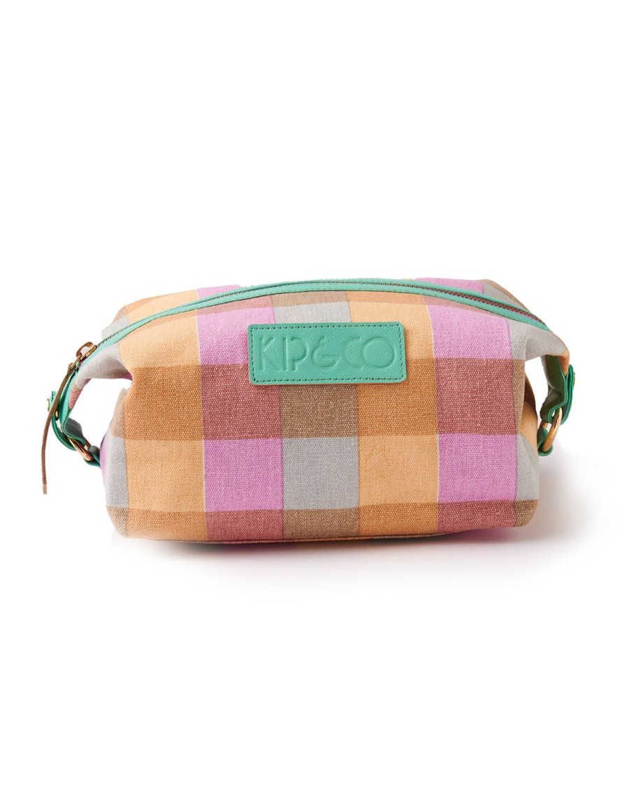 Homewares Kip&Co Toiletry Bags & Cases | Sherbet Tartan Toiletry Bag