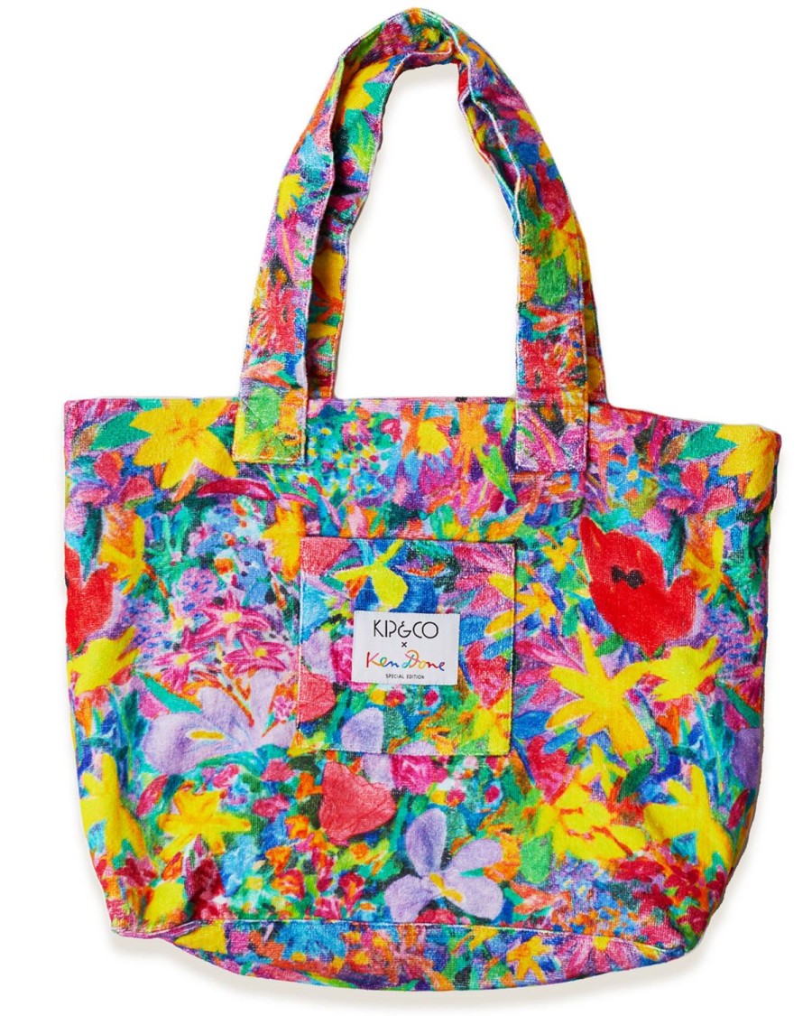 Apparel Kip&Co Beach & Tote Bags | Kip&Co X Ken Done Butterfly Dreams Terry Beach Bag