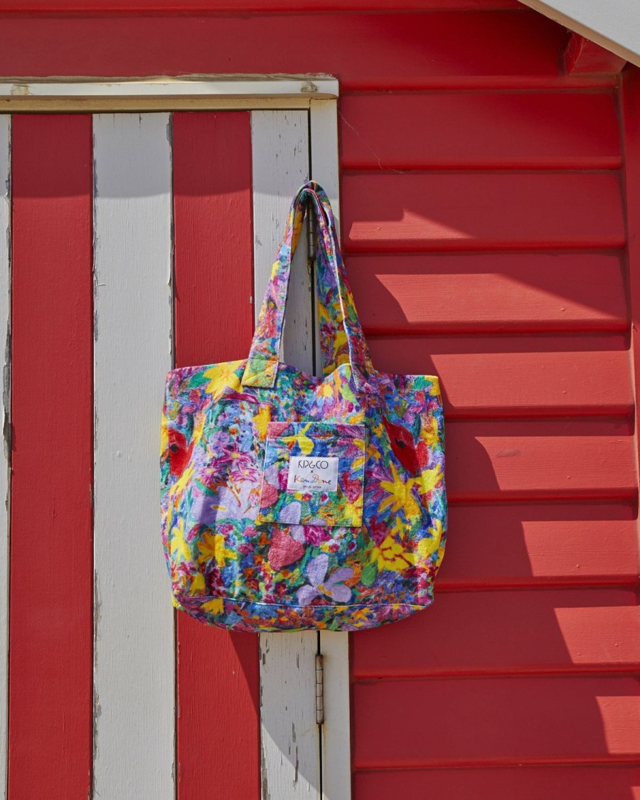 Apparel Kip&Co Beach & Tote Bags | Kip&Co X Ken Done Butterfly Dreams Terry Beach Bag