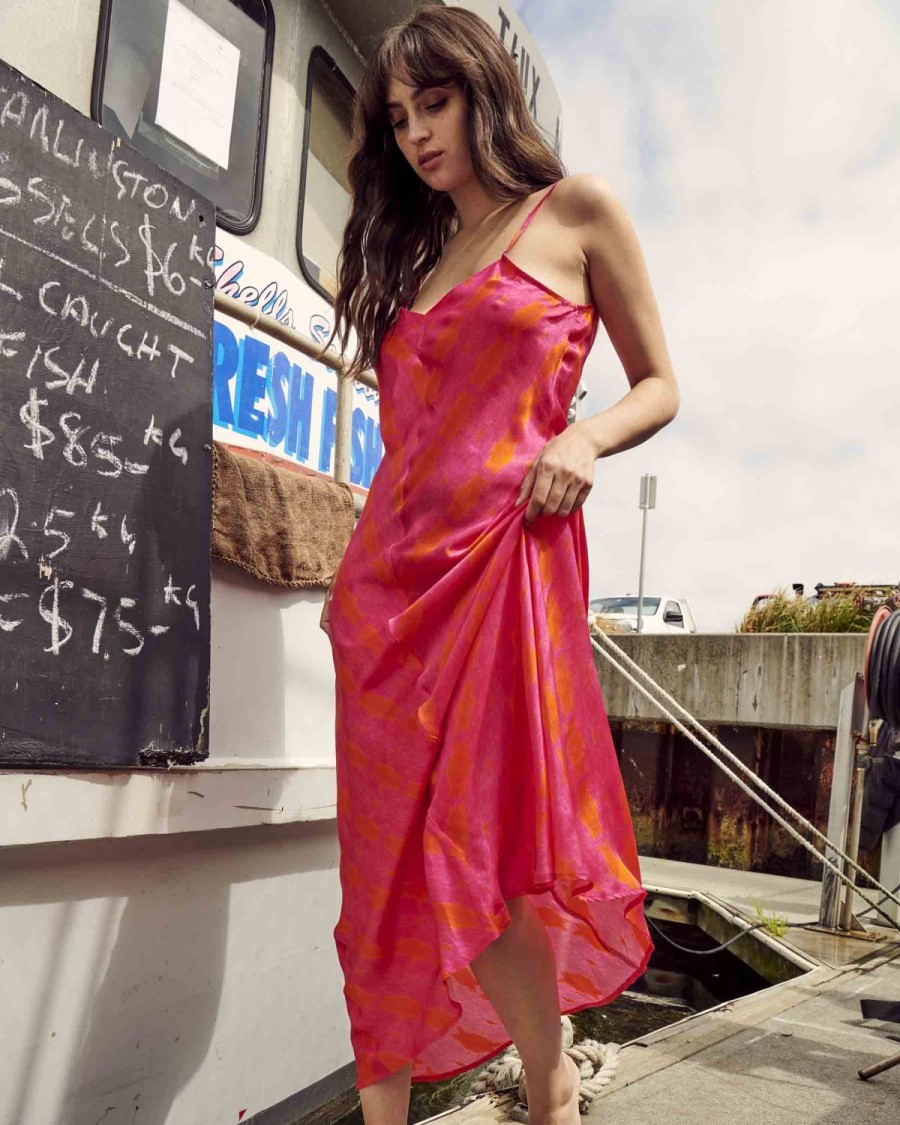 Apparel Kip&Co Dresses & Jumpsuits | Flamingo Silk Slip Dress