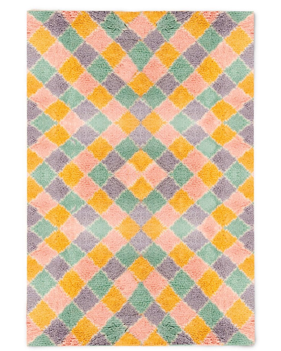 Homewares Kip&Co Rugs & Floor Mats | Harlequin Pastel Wool Shag Rug