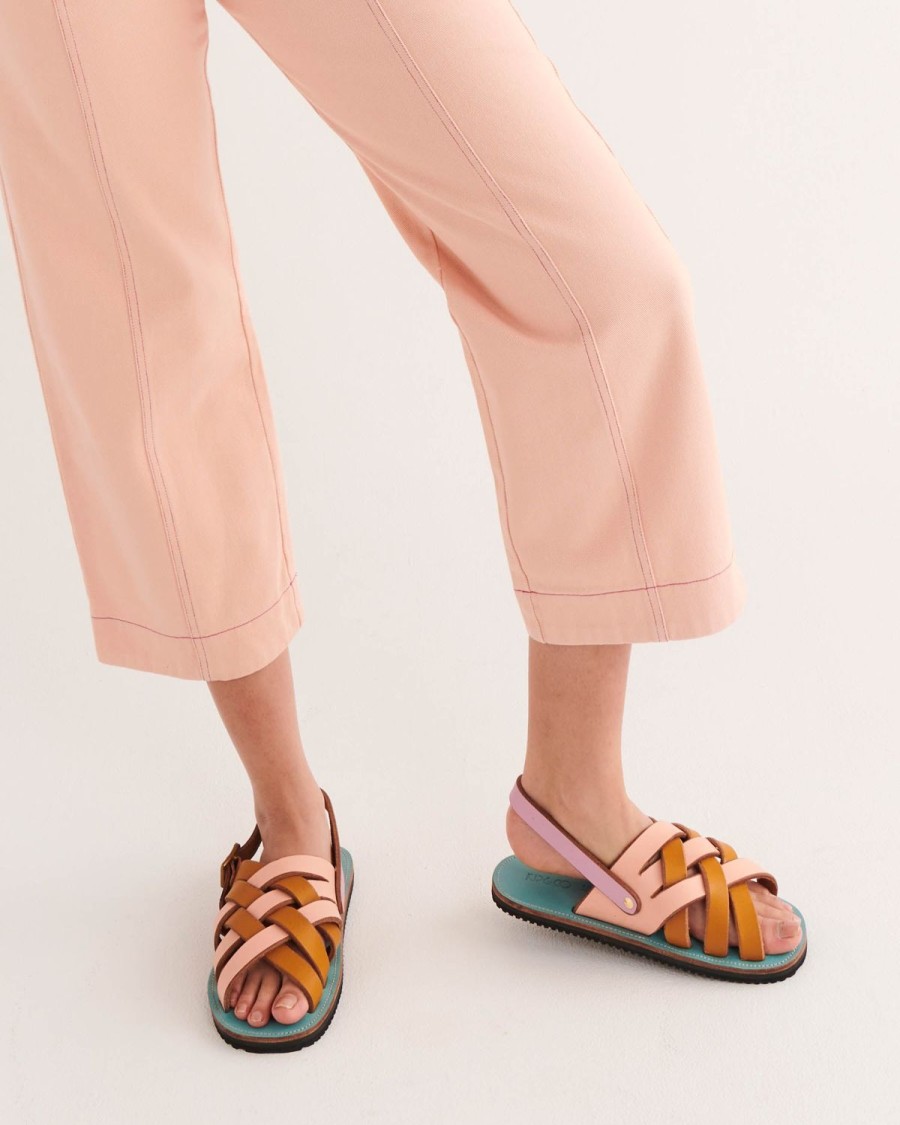 Apparel Kip&Co Adult Footwear & Slippers | Island Hopper Sorbet Leather Sandal