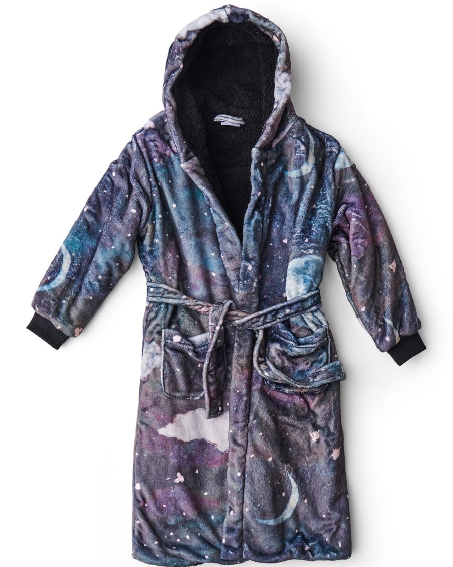 Apparel Kip&Co Kid Robes | Starry Night Black Kuddle Kids Robe