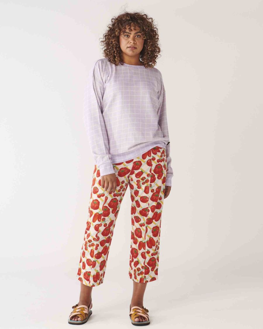 Apparel Kip&Co Tops | Check 1-2 Lilac Adult Sweater