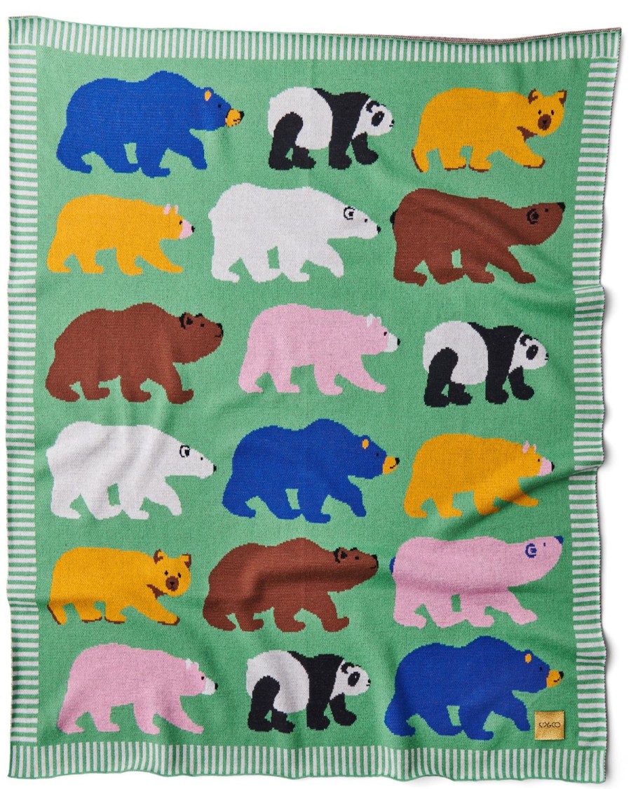 Bedding Kip&Co Blankets | Can'T Bear It Cotton Knitted Blanket