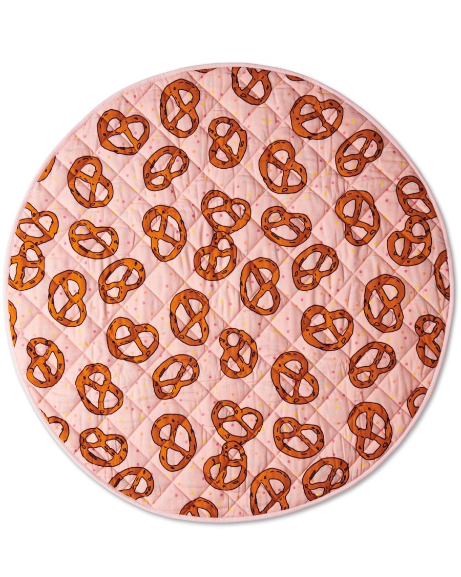 Baby Kip&Co Play Mats | Pretzels Pink Organic Cotton Quilted Baby Play Mat