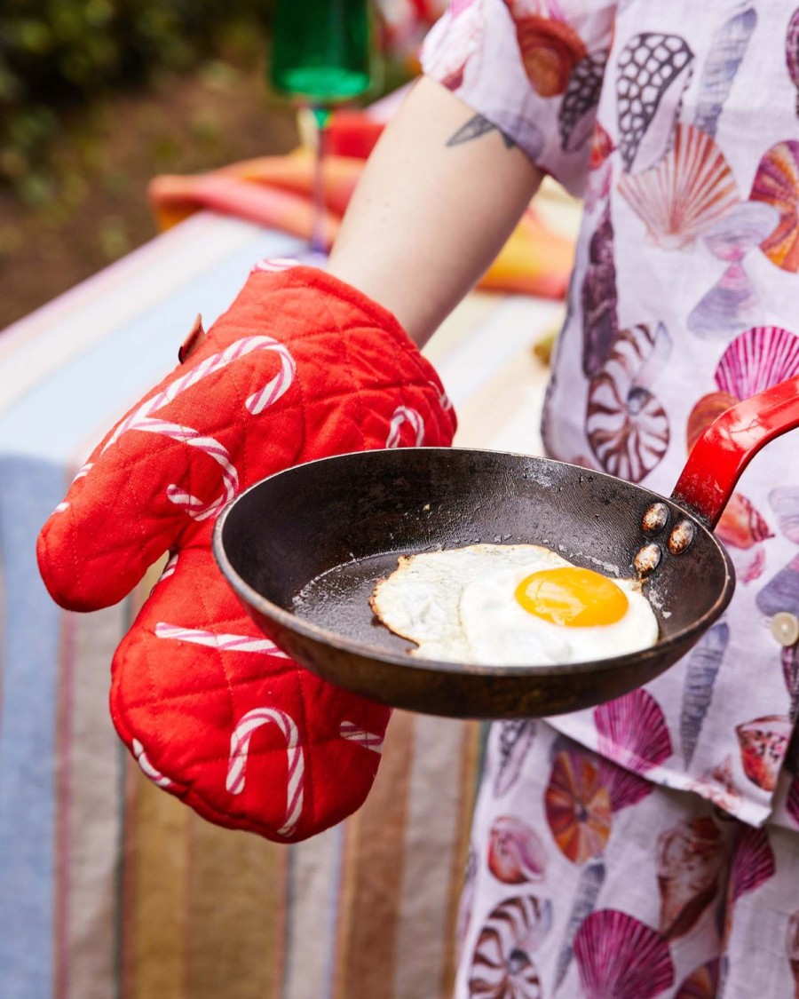 Homewares Kip&Co Table Linen | Candy Cane Red Oven Mitt