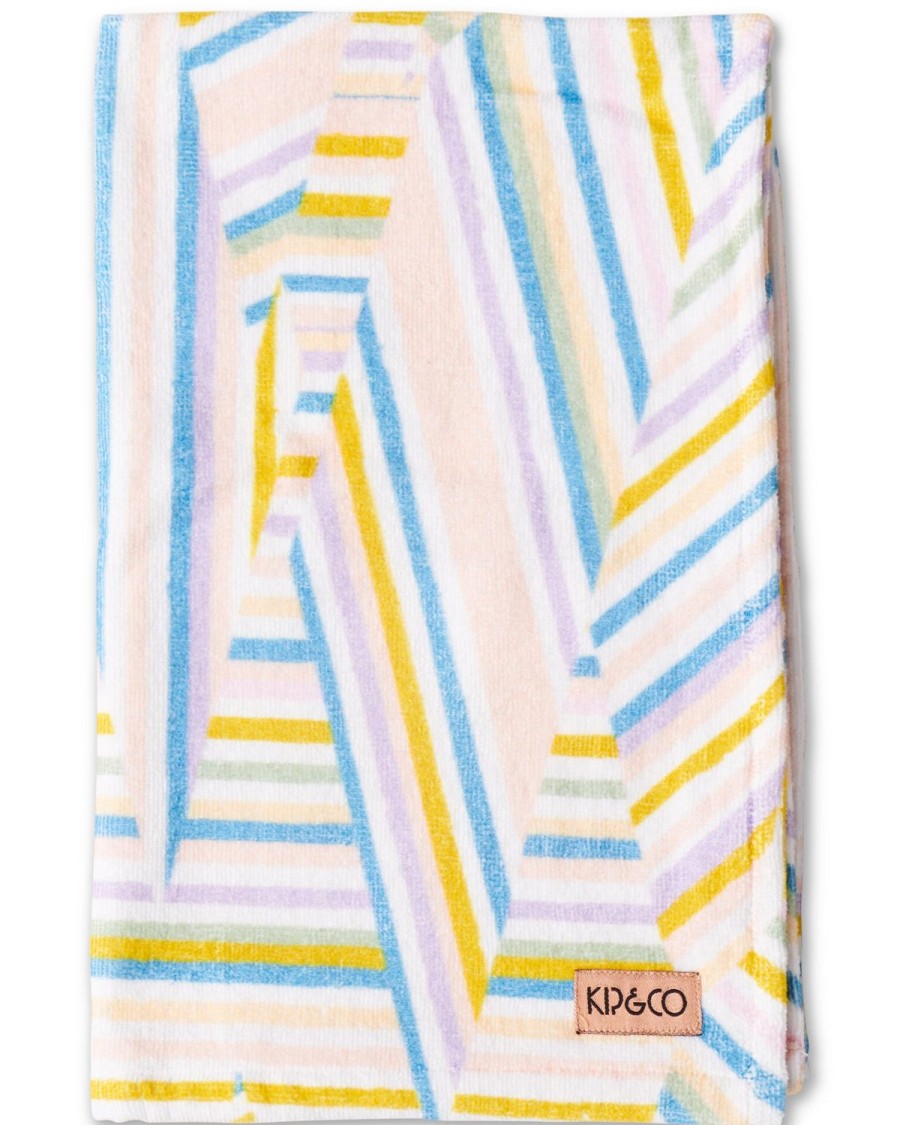 Homewares Kip&Co Towels | Stripes Of Paros Printed Terry Hand Towel