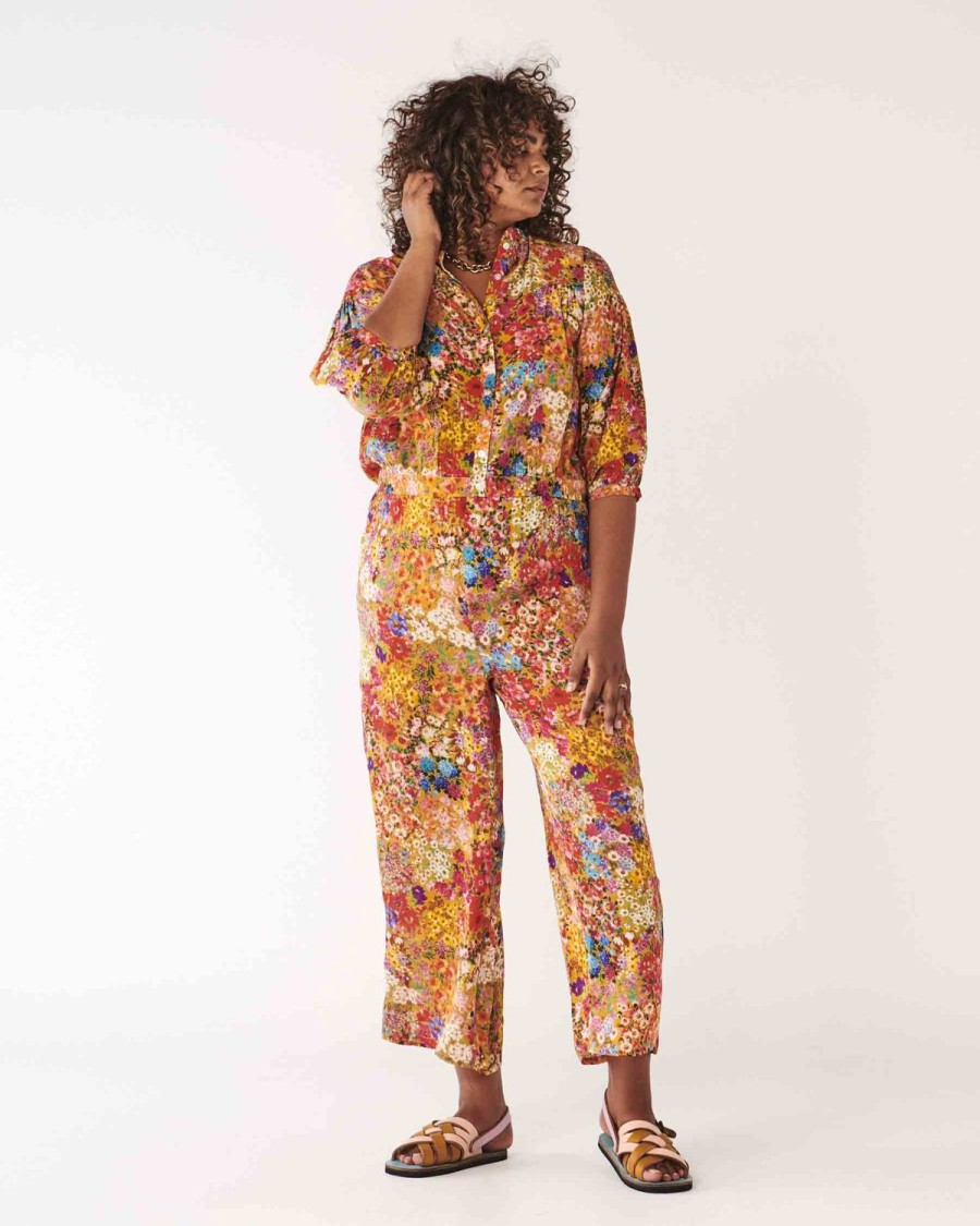 Apparel Kip&Co Bottoms | Forever Floral Honey Silk Pants