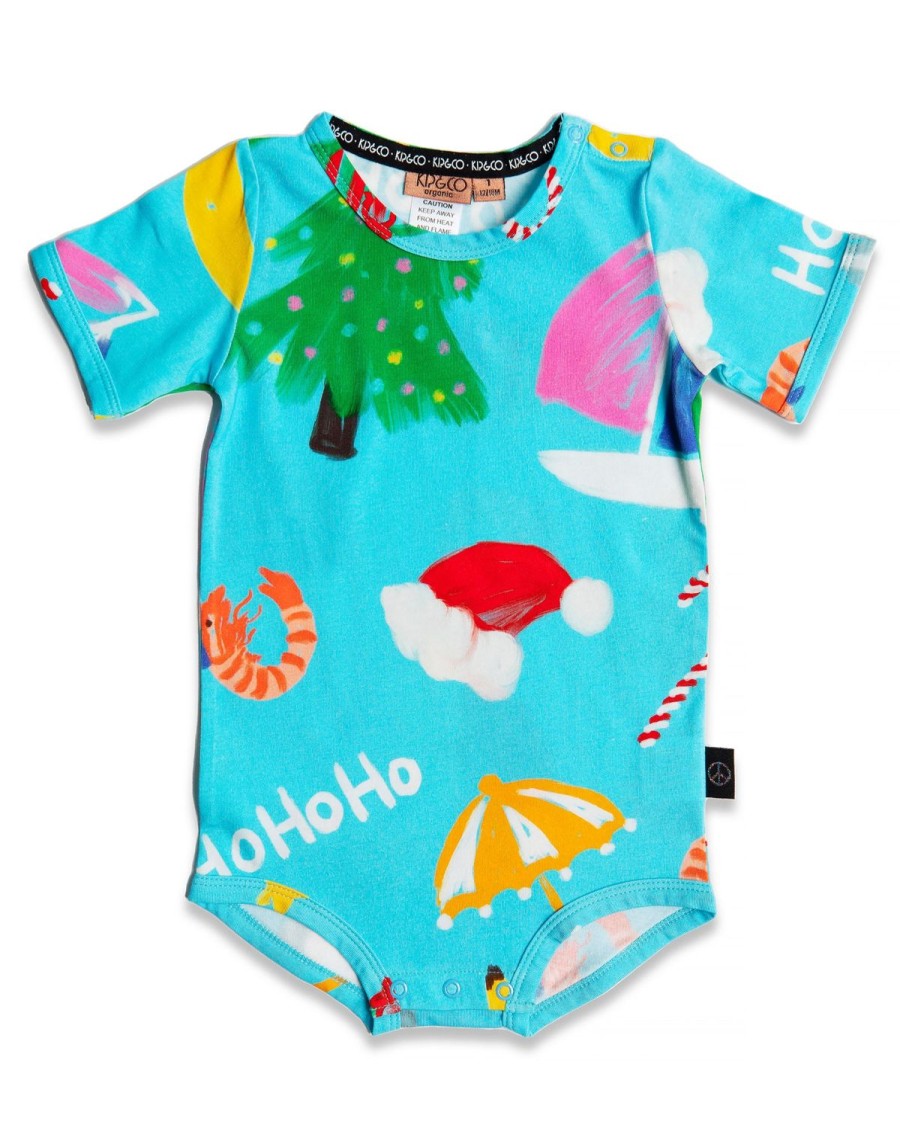 Apparel Kip&Co Rompers | Christmas Icons Organic Short Sleeve Romper