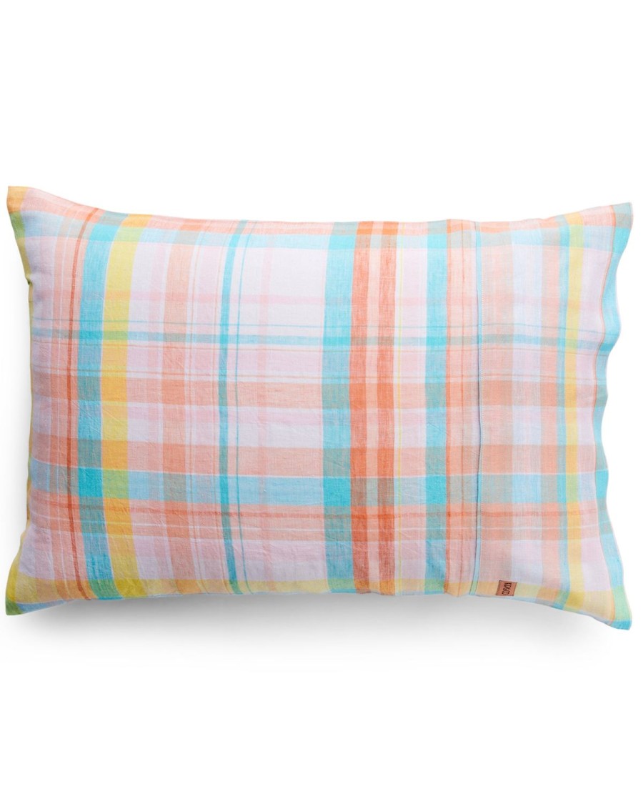 Bedding Kip&Co Pillowcases | Paradise Tartan Linen Pillowcases