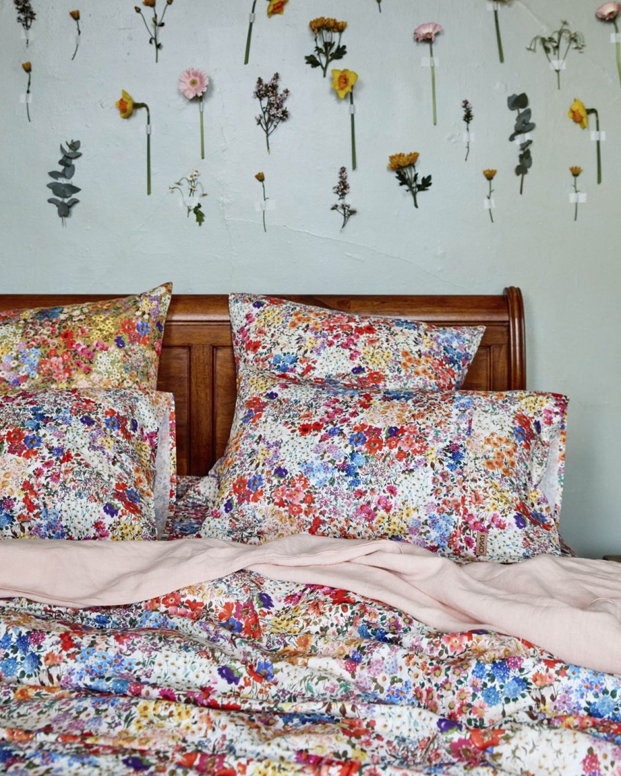 Bedding Kip&Co Pillowcases | Forever Floral White Organic Cotton Pillowcases