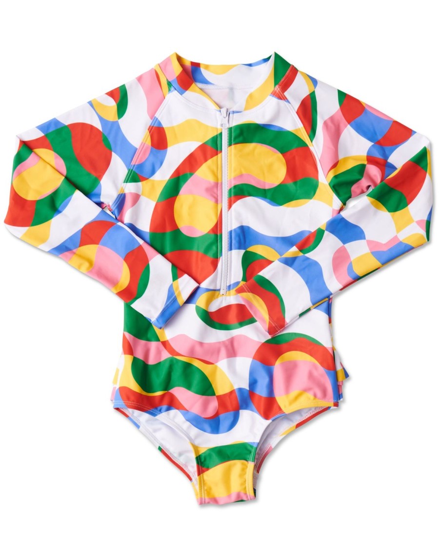 Apparel Kip&Co Swimwear | Colour Me Happy Long Sleeve Bathers