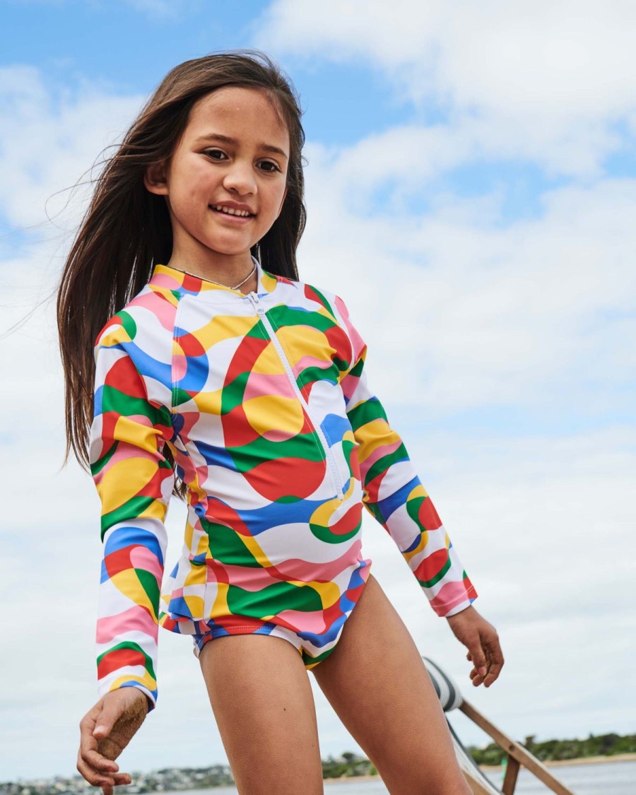 Apparel Kip&Co Swimwear | Colour Me Happy Long Sleeve Bathers