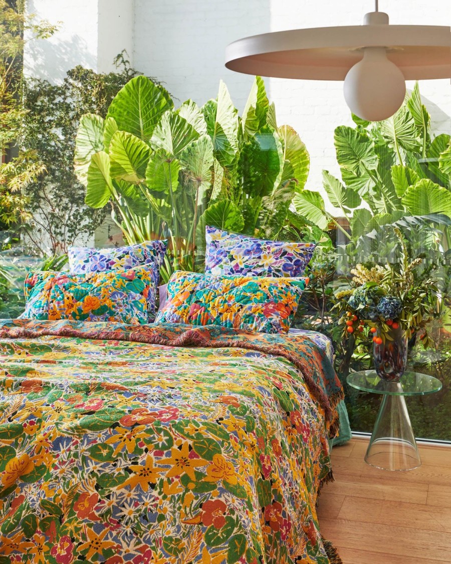 Bedding Kip&Co Bedspreads | Kip&Co X Ken Done Nasturtium Tapestry Blanket