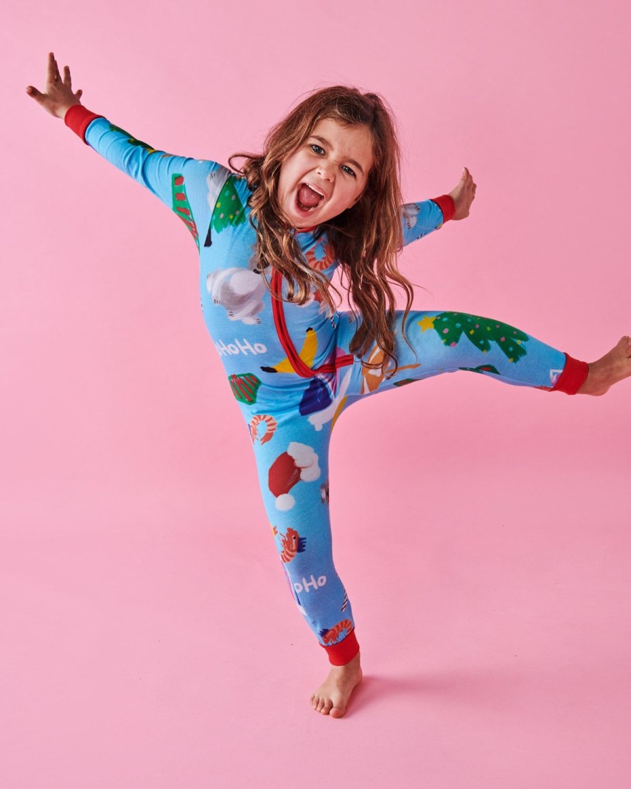 Apparel Kip&Co Kid'S Pjs | Christmas Icons Organic Cotton Pyjama Onesie