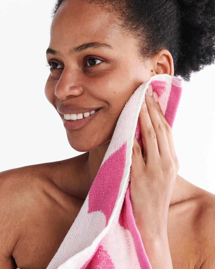 Homewares Kip&Co Towels | Big Hearted Pink Terry Face Washer