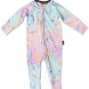 Apparel Kip&Co Baby Pjs | Dolphin Magic Organic Long Sleeve Zip Romper