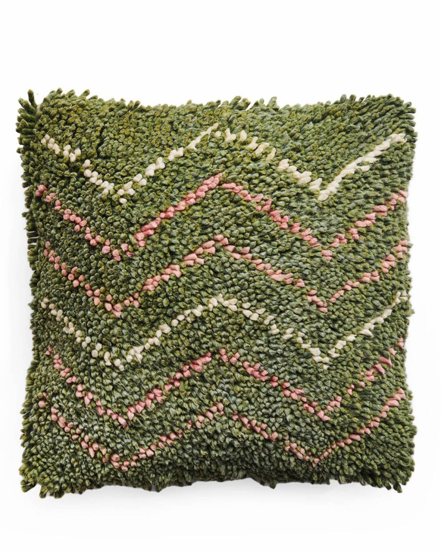 Homewares Kip&Co Cushions | Cactus Zig Zag Felted Wool Cushion