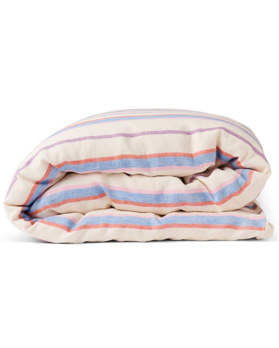 Bedding Kip&Co Quilt Covers | Maldives Stripe Linen Quilt Cover