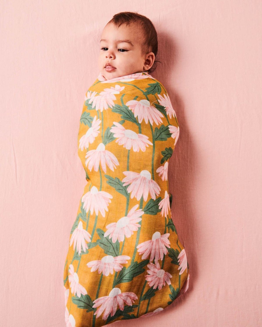 Bedding Kip&Co Swaddles | Daisy Bunch Mustard Bamboo Swaddle