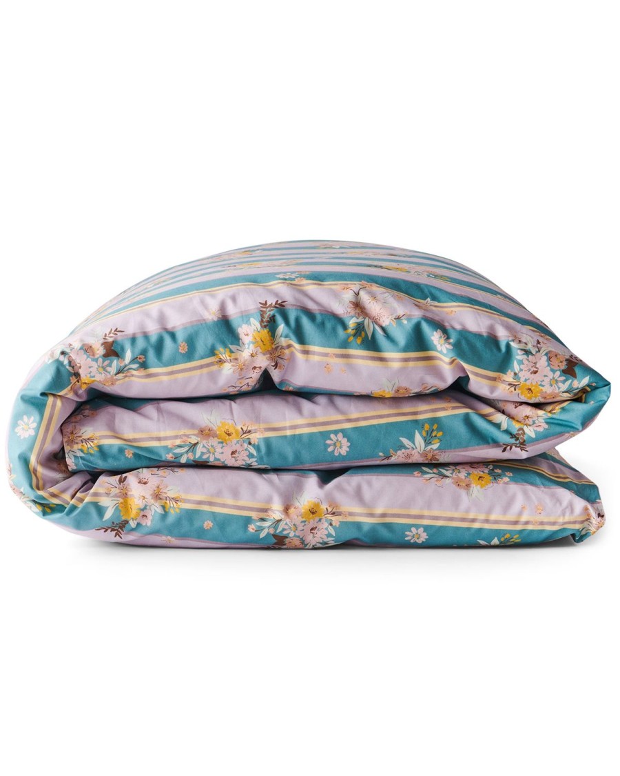 Bedding Kip&Co Quilt Covers | Floral Stripe Organic Cotton Quilt Cover