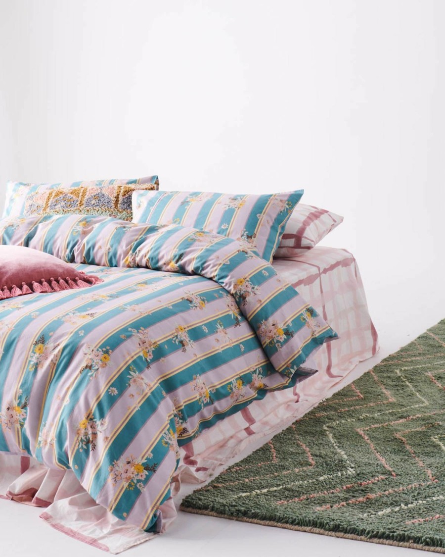 Bedding Kip&Co Quilt Covers | Floral Stripe Organic Cotton Quilt Cover