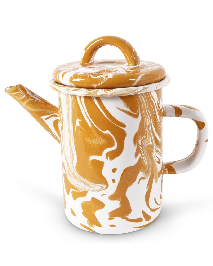 Homewares Kip&Co Enamelware | Golden Marble Enamel Teapot