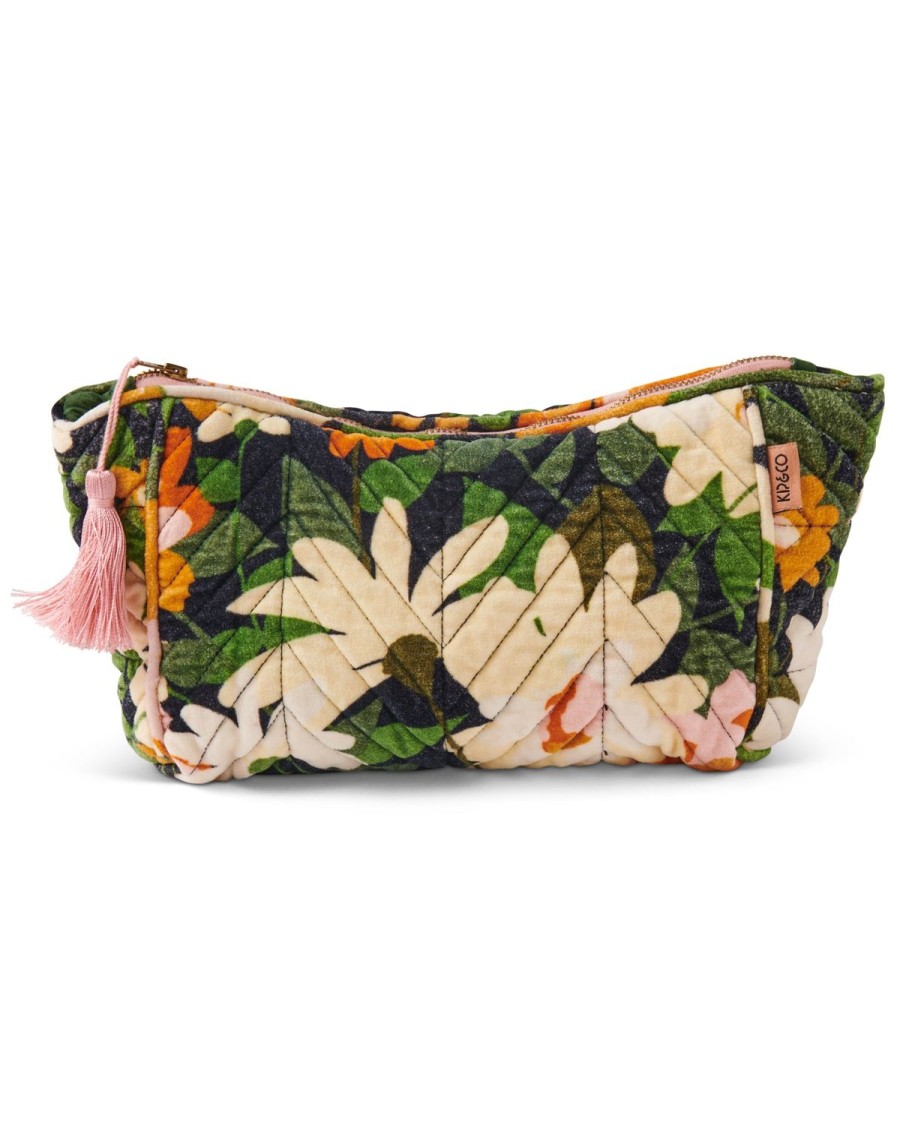 Homewares Kip&Co Toiletry Bags & Cases | Dreamy Floral Velvet Toiletry Bag