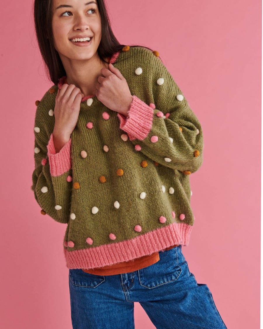 Apparel Kip&Co Knitwear & Jackets | Dotty Spotty Knit Adult Sweater