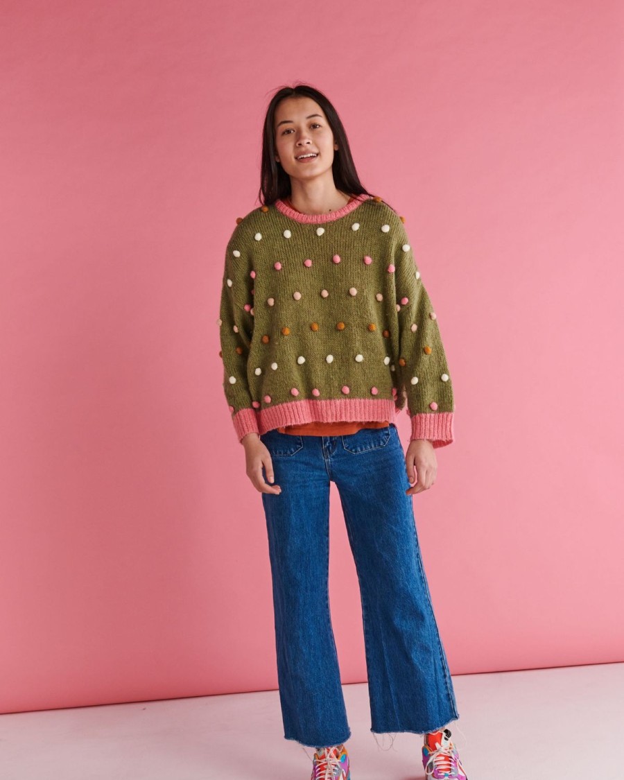 Apparel Kip&Co Knitwear & Jackets | Dotty Spotty Knit Adult Sweater