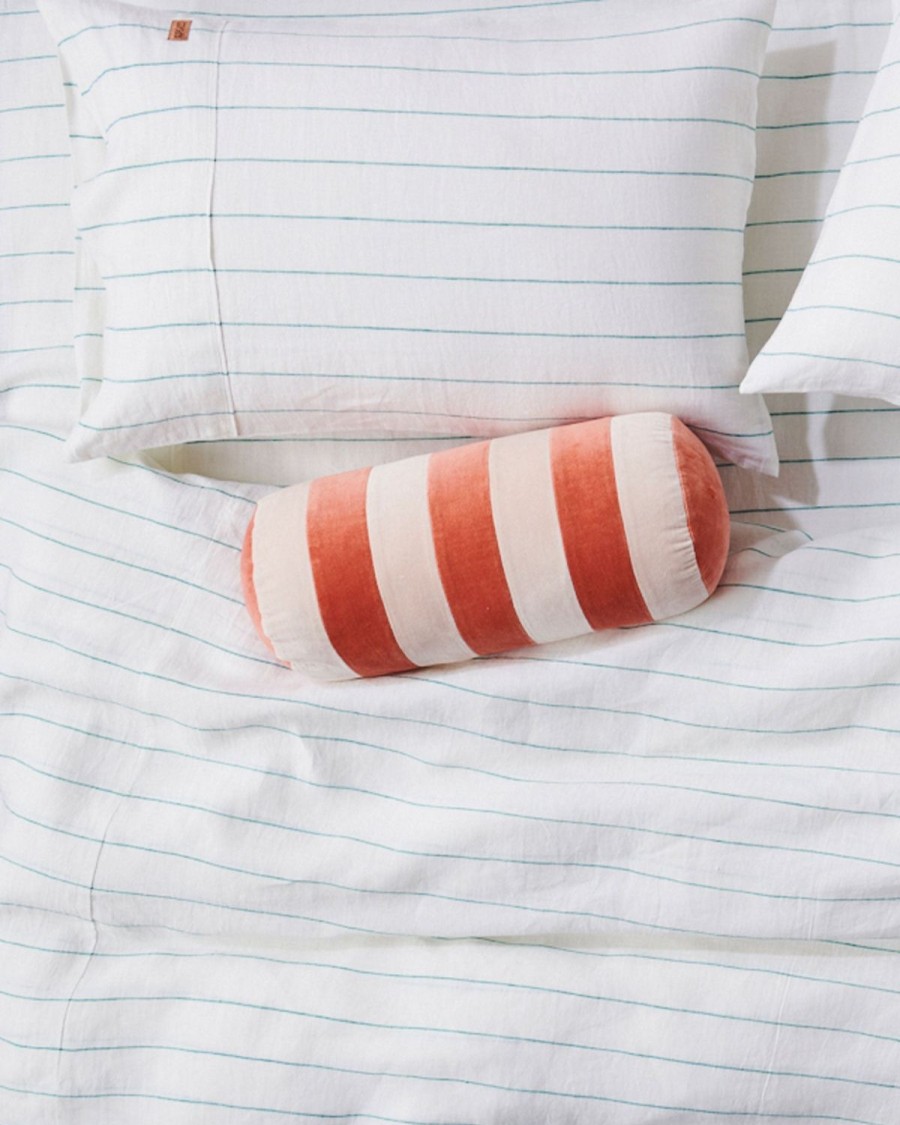 Bedding Kip&Co Pillowcases | Minty Stripe Linen Pillowcases