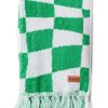 Homewares Kip&Co Towels | Checkerboard Green Terry Hand Towel