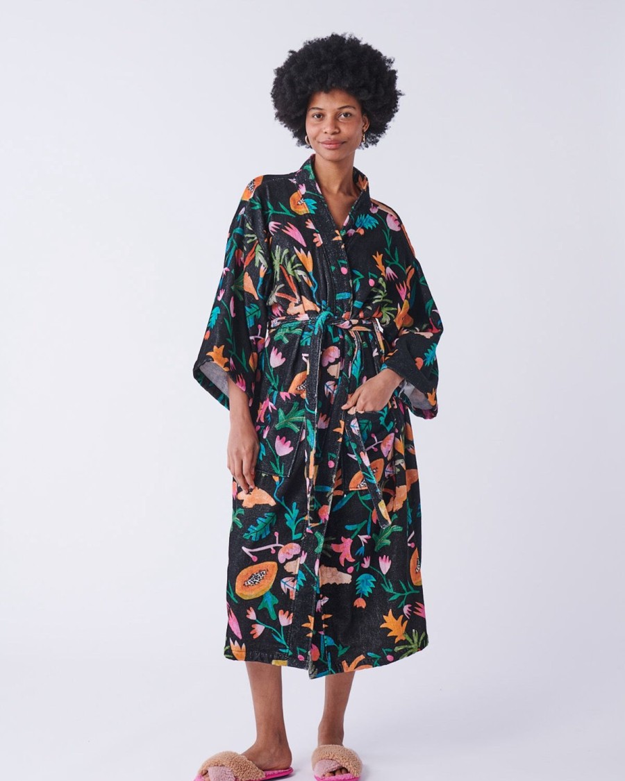 Apparel Kip&Co Adult Robes | Polynesian Castaway Printed Terry Bath Robe