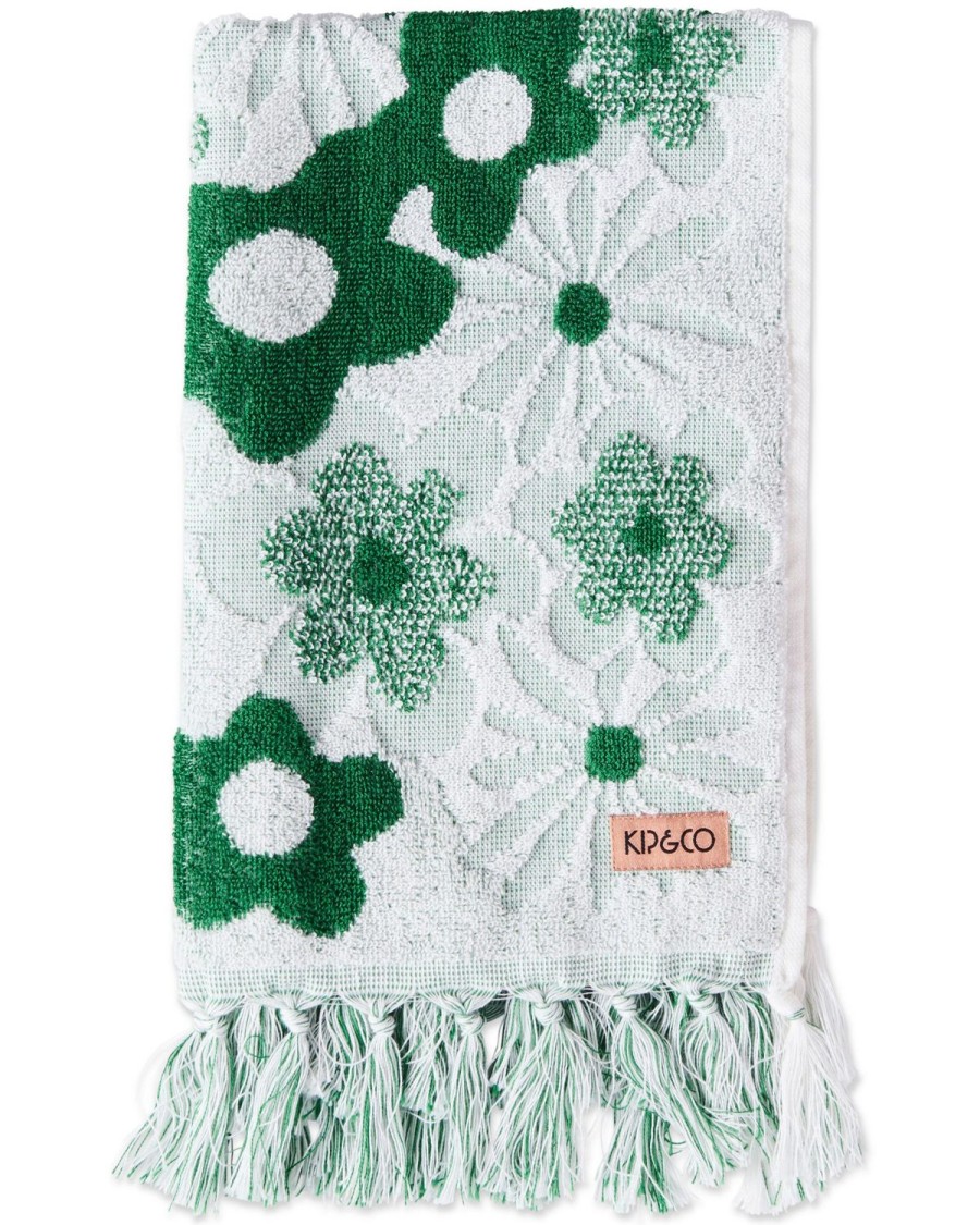 Homewares Kip&Co Towels | Green House Embossed Terry Hand Towel