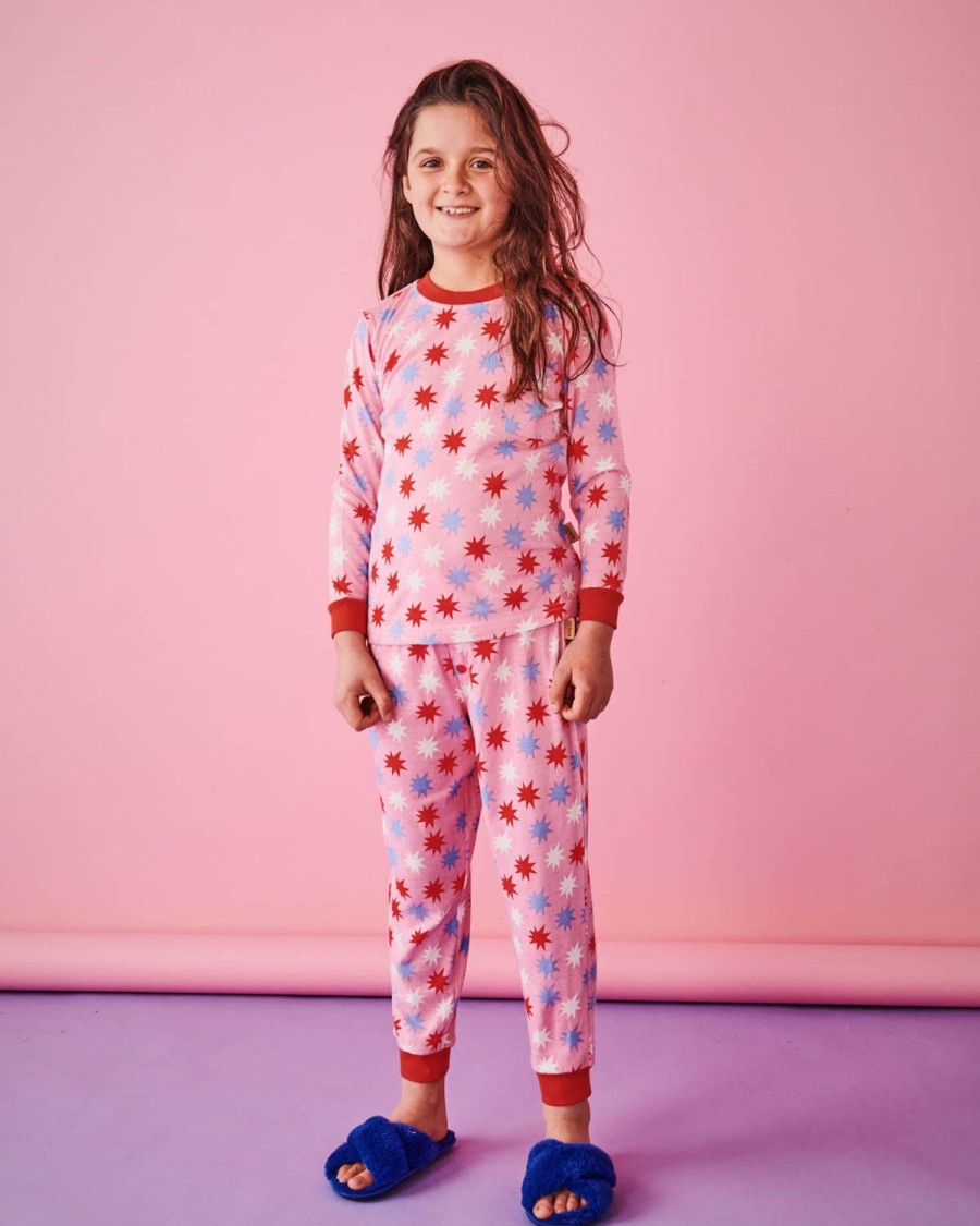 Apparel Kip&Co Kid'S Pjs | Be A Star Organic Cotton Long Sleeve Top & Pant Pyjama Set