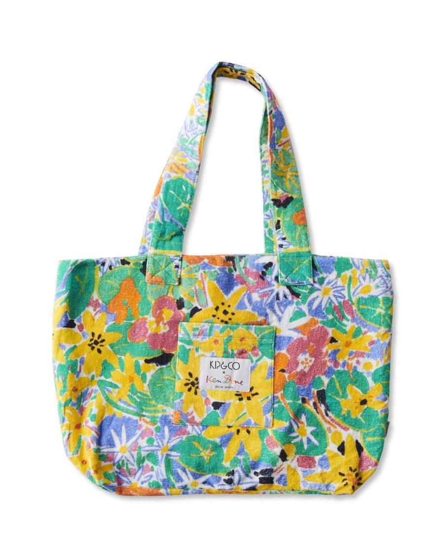 Apparel Kip&Co Beach & Tote Bags | Kip&Co X Ken Done Nasturtium Terry Beach Bag