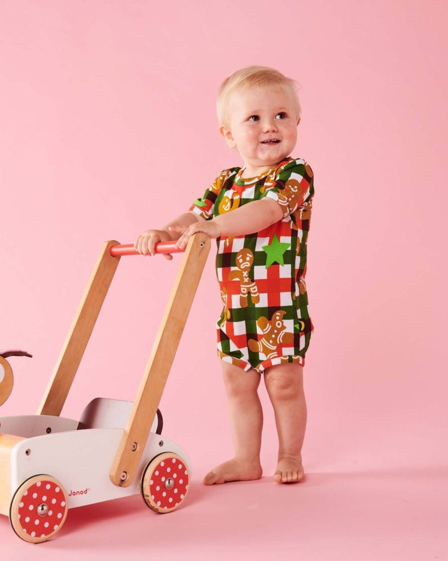 Apparel Kip&Co Rompers | Gingerbread Organic Short Sleeve Romper