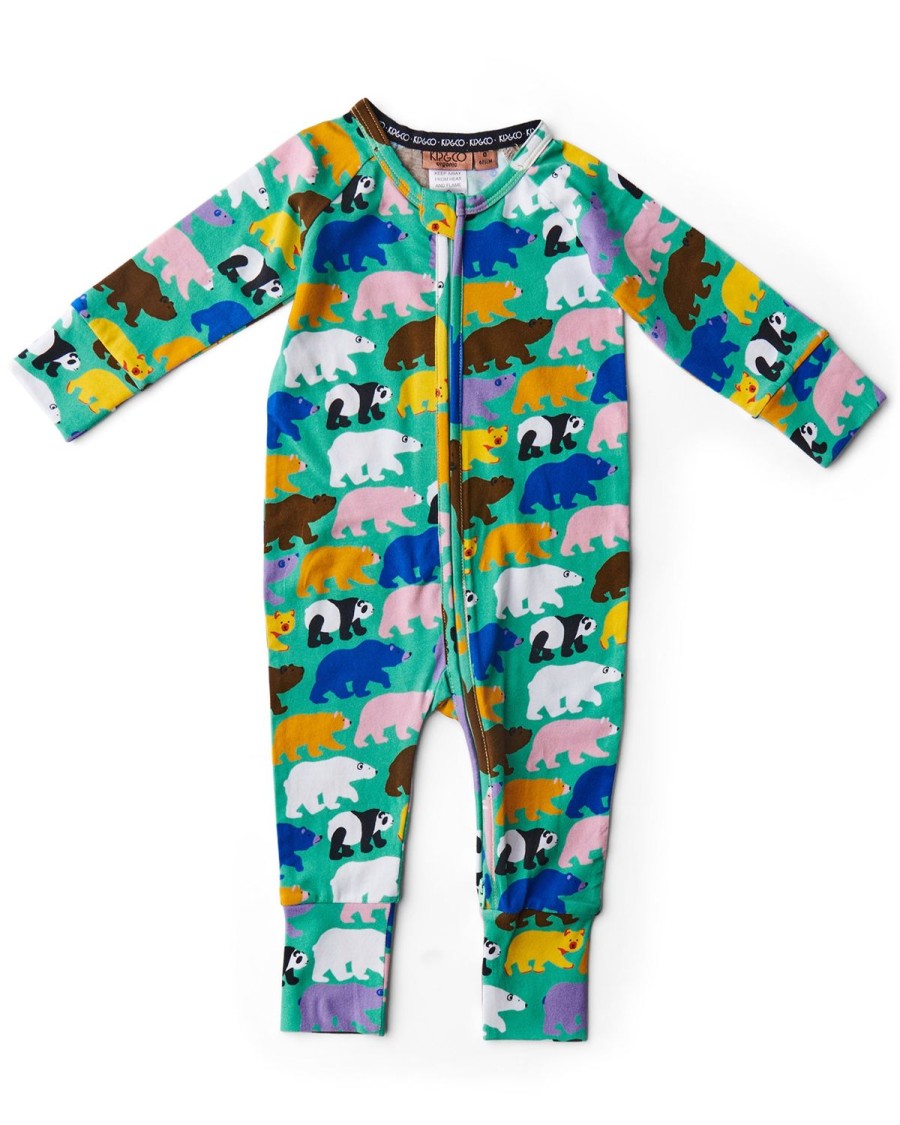 Apparel Kip&Co Baby Pjs | Can'T Bear It Organic Long Sleeve Zip Romper