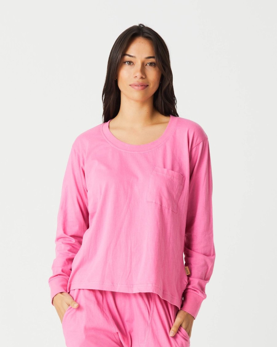 Apparel Kip&Co Adult Pjs | Bubblegum Long Sleeve Top