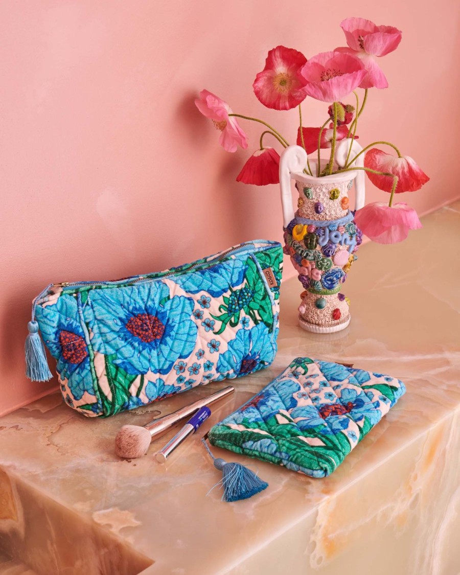 Homewares Kip&Co Cosmetic Purses | Tumbling Flowers Velvet Cosmetics Purse