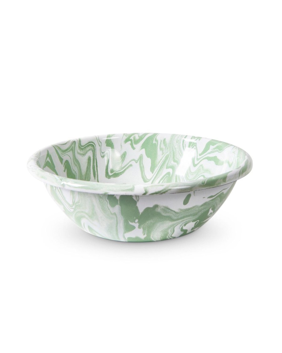 Homewares Kip&Co Enamelware | Green Marble Enamel Cereal Bowl 2P Set