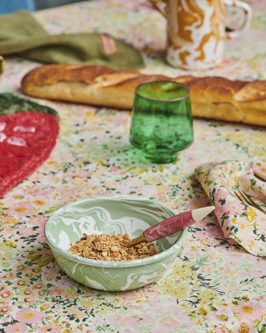 Homewares Kip&Co Enamelware | Green Marble Enamel Cereal Bowl 2P Set