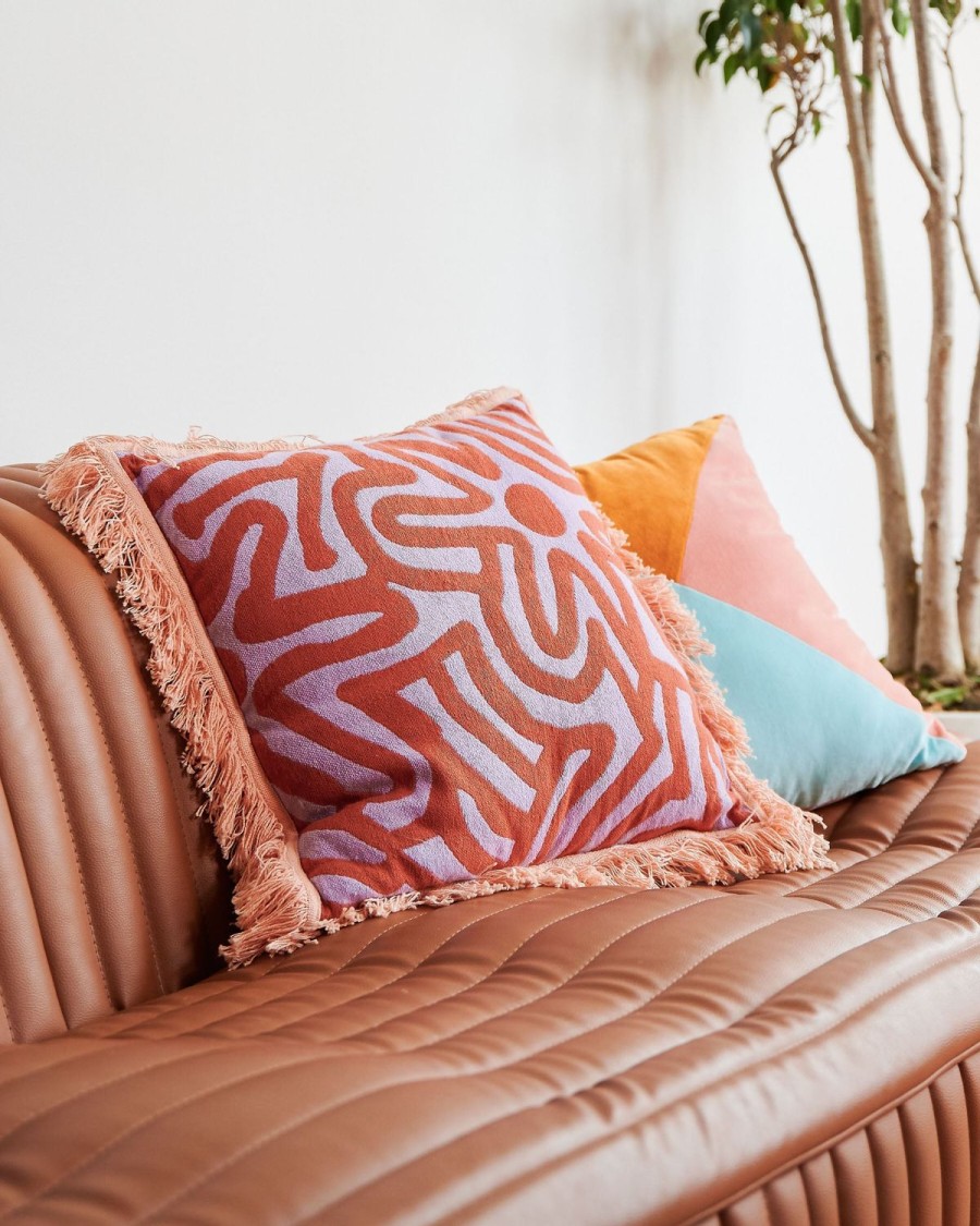 Homewares Kip&Co Cushions | Kalaya Tjukurpa Rust Woven Cushion