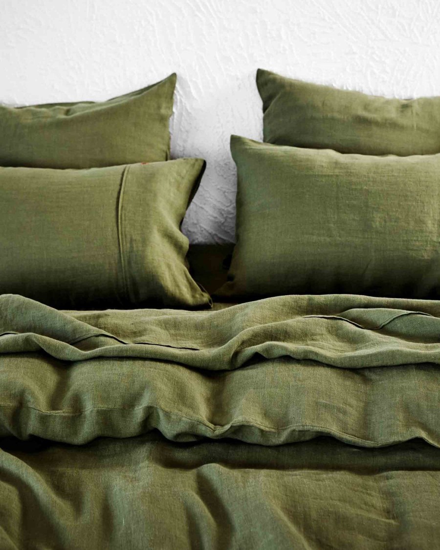 Bedding Kip&Co Flat Sheets | Olive Linen Flat Sheet