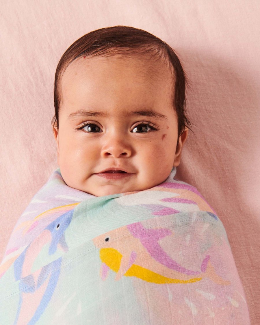 Bedding Kip&Co Swaddles | Dolphin Magic Bamboo Swaddle