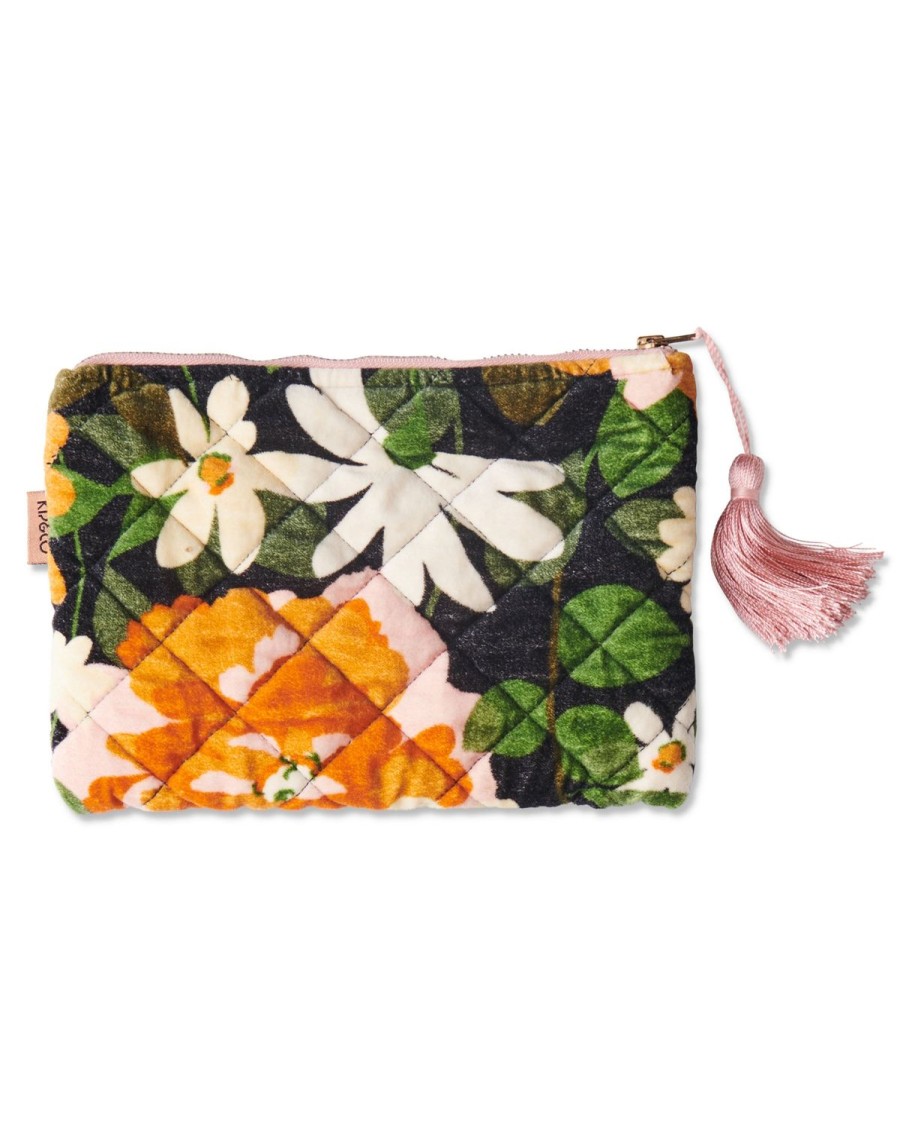 Homewares Kip&Co Cosmetic Purses | Dreamy Floral Velvet Cosmetics Purse