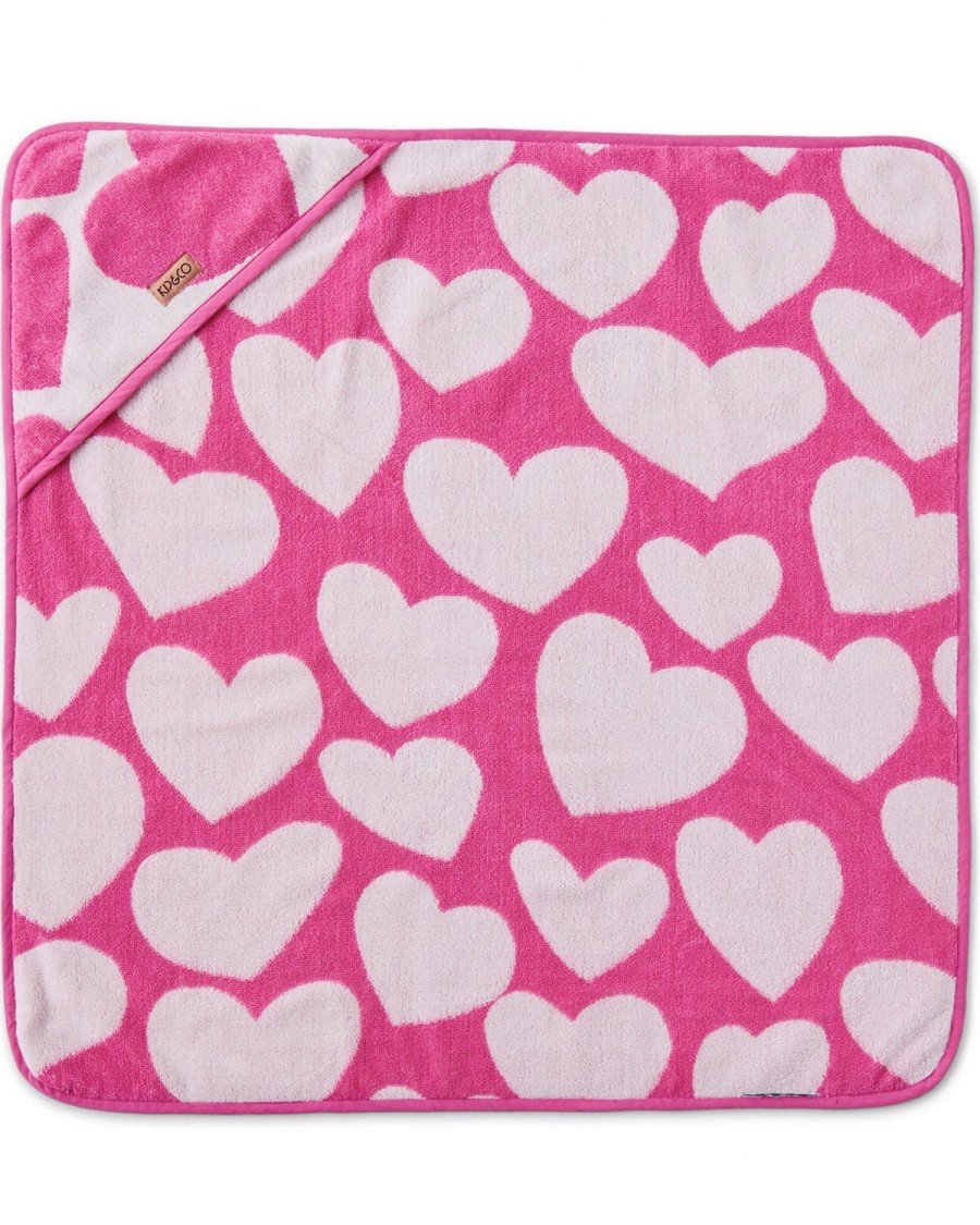 Baby Kip&Co Baby Towels | Big Hearted Pink Terry Baby Towel